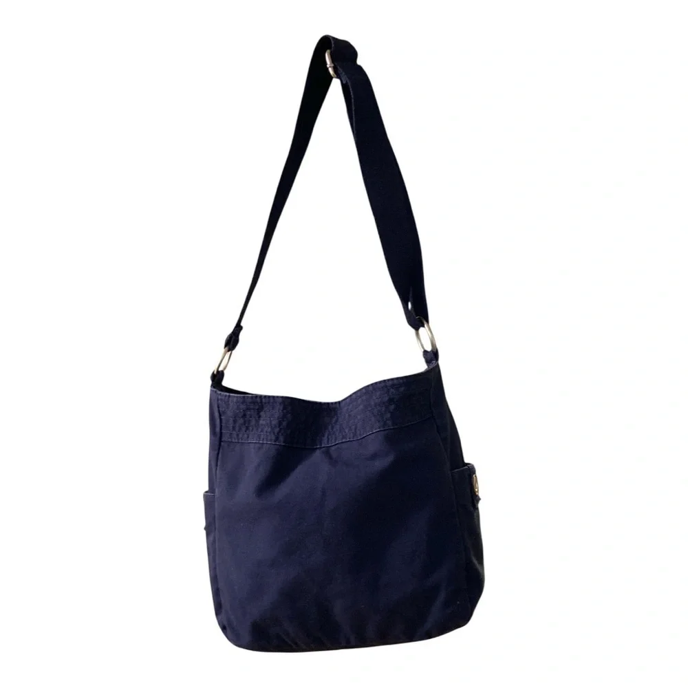 Aeropostale Blue Canvas with Beautiful Tropical Flower Tote Bag EUC
